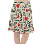 Love Abstract Background Love Textures Fishtail Chiffon Skirt