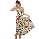 Love Abstract Background Love Textures Backless Maxi Beach Dress