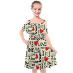 Love Abstract Background Love Textures Kids  Cut Out Shoulders Chiffon Dress