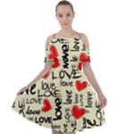Love Abstract Background Love Textures Cut Out Shoulders Chiffon Dress