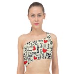 Love Abstract Background Love Textures Spliced Up Bikini Top 
