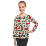 Love Abstract Background Love Textures Kids  Long Mesh T-Shirt