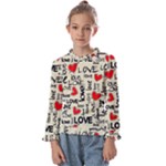 Love Abstract Background Love Textures Kids  Frill Detail T-Shirt