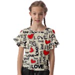 Love Abstract Background Love Textures Kids  Cut Out Flutter Sleeves