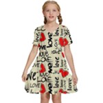 Love Abstract Background Love Textures Kids  Short Sleeve Tiered Mini Dress