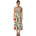Love Abstract Background Love Textures Tie-Strap Tiered Midi Chiffon Dress