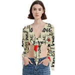 Love Abstract Background Love Textures Trumpet Sleeve Cropped Top