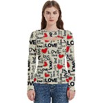 Love Abstract Background Love Textures Women s Cut Out Long Sleeve T-Shirt
