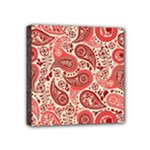 Paisley Red Ornament Texture Mini Canvas 4  x 4  (Stretched)