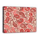 Paisley Red Ornament Texture Canvas 16  x 12  (Stretched)