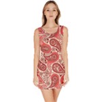 Paisley Red Ornament Texture Bodycon Dress