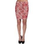 Paisley Red Ornament Texture Bodycon Skirt