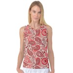 Paisley Red Ornament Texture Women s Basketball Tank Top