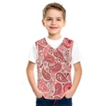 Paisley Red Ornament Texture Kids  Basketball Tank Top