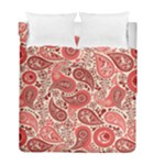 Paisley Red Ornament Texture Duvet Cover Double Side (Full/ Double Size)