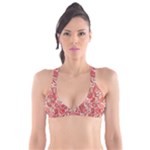 Paisley Red Ornament Texture Plunge Bikini Top