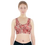Paisley Red Ornament Texture Sports Bra With Pocket