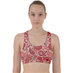 Paisley Red Ornament Texture Back Weave Sports Bra