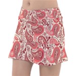 Paisley Red Ornament Texture Classic Tennis Skirt