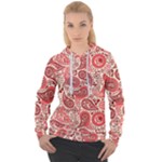 Paisley Red Ornament Texture Women s Overhead Hoodie