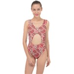 Paisley Red Ornament Texture Center Cut Out Swimsuit