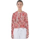 Paisley Red Ornament Texture Women s Slouchy Sweat