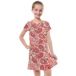 Paisley Red Ornament Texture Kids  Cross Web Dress