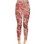 Paisley Red Ornament Texture Inside Out Leggings