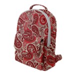 Paisley Red Ornament Texture Flap Pocket Backpack (Large)