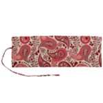 Paisley Red Ornament Texture Roll Up Canvas Pencil Holder (M)