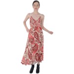 Paisley Red Ornament Texture Tie Back Maxi Dress