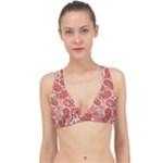 Paisley Red Ornament Texture Classic Banded Bikini Top