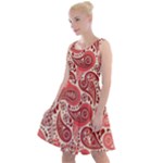 Paisley Red Ornament Texture Knee Length Skater Dress