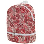 Paisley Red Ornament Texture Zip Bottom Backpack