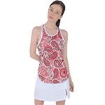Paisley Red Ornament Texture Racer Back Mesh Tank Top
