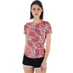 Paisley Red Ornament Texture Back Cut Out Sport T-Shirt