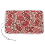 Paisley Red Ornament Texture Pen Storage Case (S)