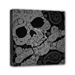 Paisley Skull, Abstract Art Mini Canvas 6  x 6  (Stretched)