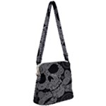 Paisley Skull, Abstract Art Zipper Messenger Bag