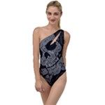 Paisley Skull, Abstract Art To One Side Swimsuit