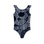 Paisley Skull, Abstract Art Kids  Frill Swimsuit