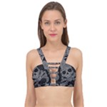 Paisley Skull, Abstract Art Cage Up Bikini Top