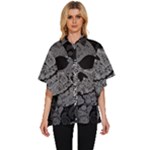 Paisley Skull, Abstract Art Women s Batwing Button Up Shirt