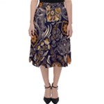 Paisley Texture, Floral Ornament Texture Classic Midi Skirt