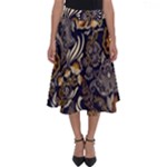 Paisley Texture, Floral Ornament Texture Perfect Length Midi Skirt
