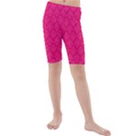 Pink Pattern, Abstract, Background, Bright Kids  Mid Length Swim Shorts