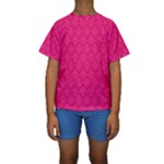 Pink Pattern, Abstract, Background, Bright Kids  Short Sleeve Swimwear
