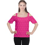 Pink Pattern, Abstract, Background, Bright Cutout Shoulder T-Shirt