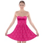 Pink Pattern, Abstract, Background, Bright Strapless Bra Top Dress