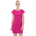 Pink Pattern, Abstract, Background, Bright Cap Sleeve Bodycon Dress